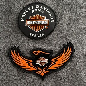 Harley-Davidson Black and Orange Emblem Set